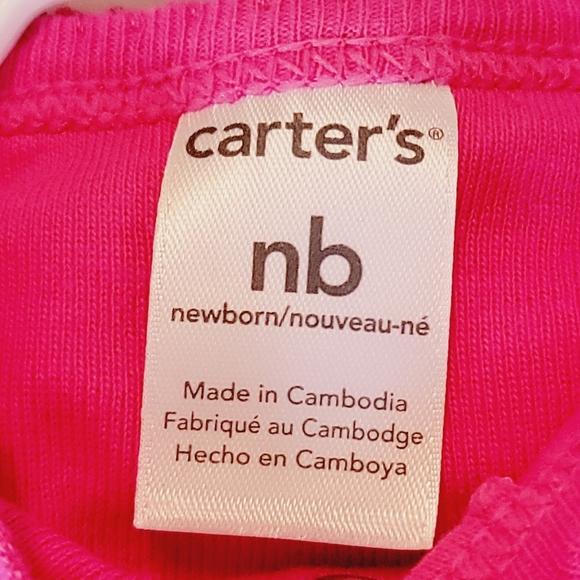 CARTER'S ♡ Precious White w/Pink Butterflies 2pc Onesie Dress w/Pink Sweater NB - Picture 7 of 9